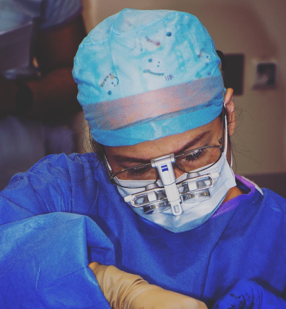 Dr Truong performing a complex tooth extraction procedure.